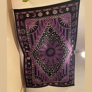 Purple Burning Sun Tapestry